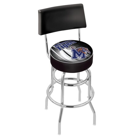 Holland Bar Stool Co 30" Chrome 2-Ring Memphis Swivel Bar Stool, Back L7C430Memphs-D2
